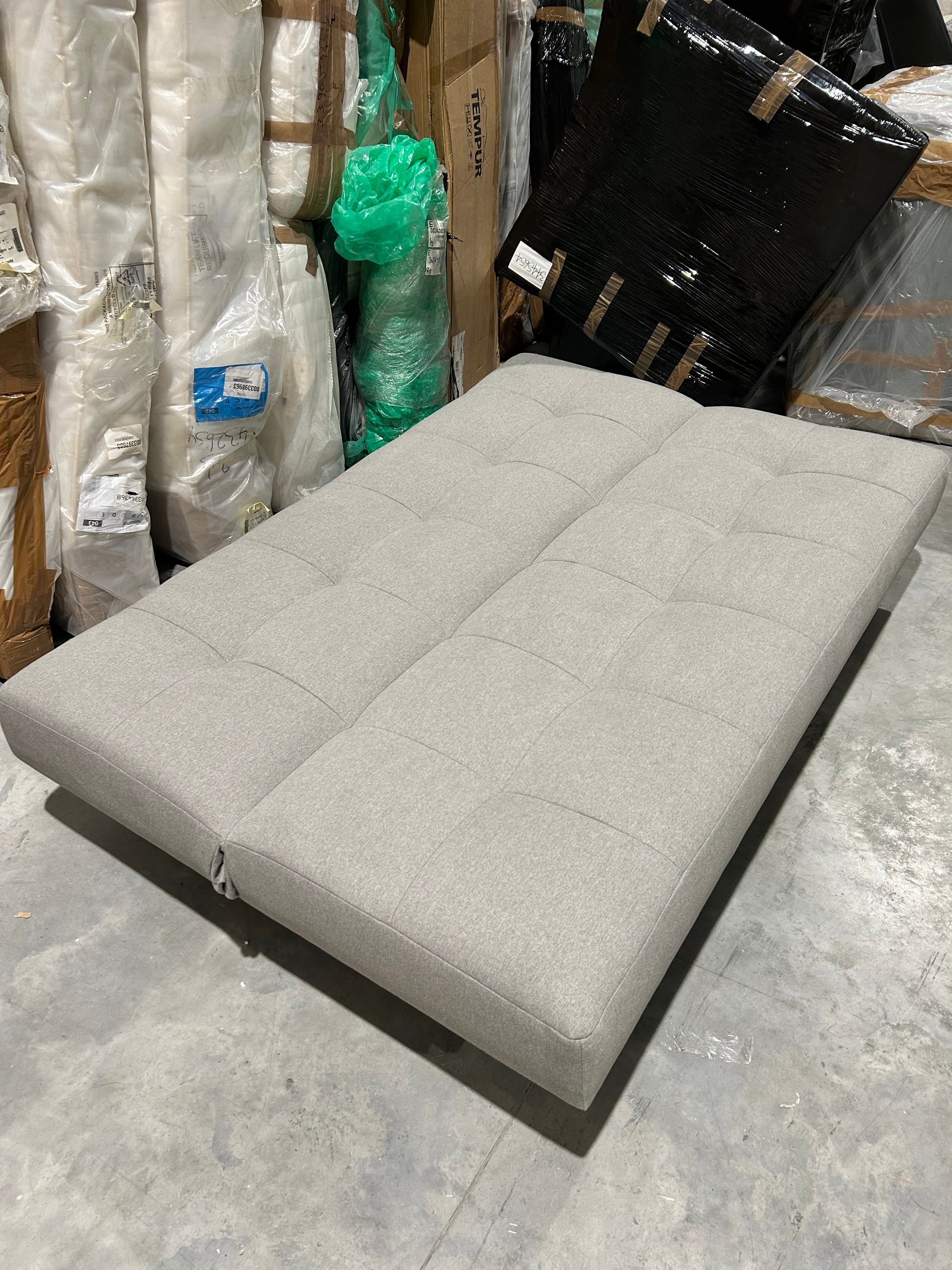 John Lewis Linear Medium 2 Seater Sofa Bed, Light Leg Cambridge Smoke