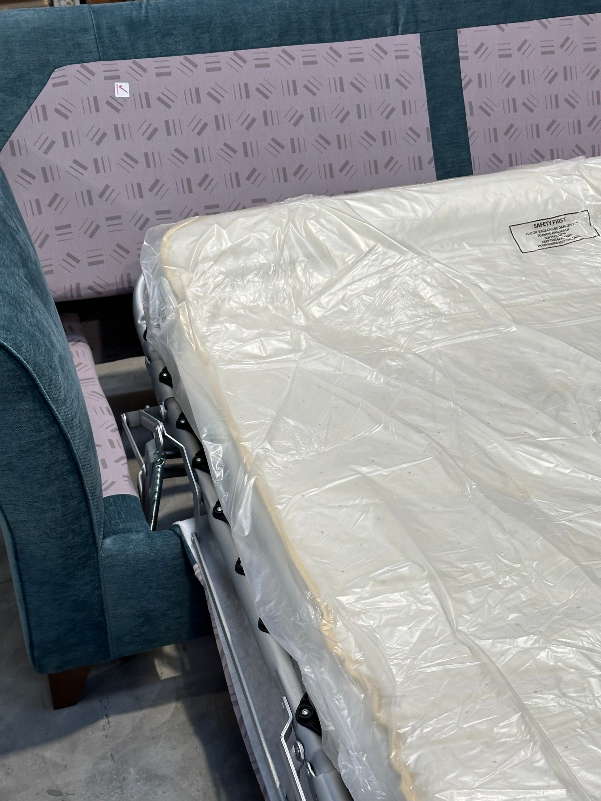 John Lewis Charlotte Grand 4 Seater Sofa Bed , Dark Leg, Teal Aquclean