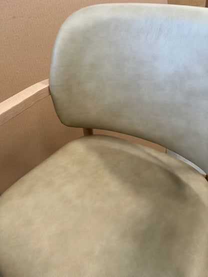 John Lewis Frame Leather Office Dining Chair Natural Oak