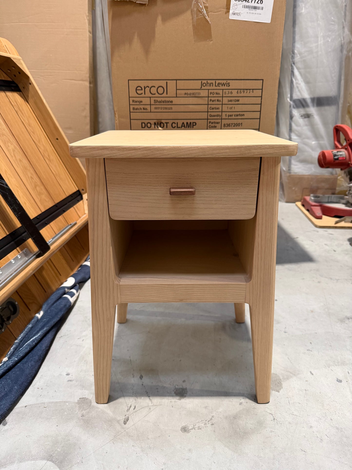 John Lewis Arbor 1 Drawer Bedside Table, Natural