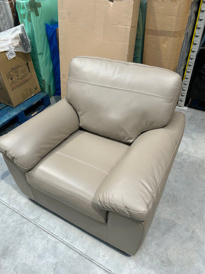 John Lewis Camden Leather Armchair, Dark Leg, Nature Putty