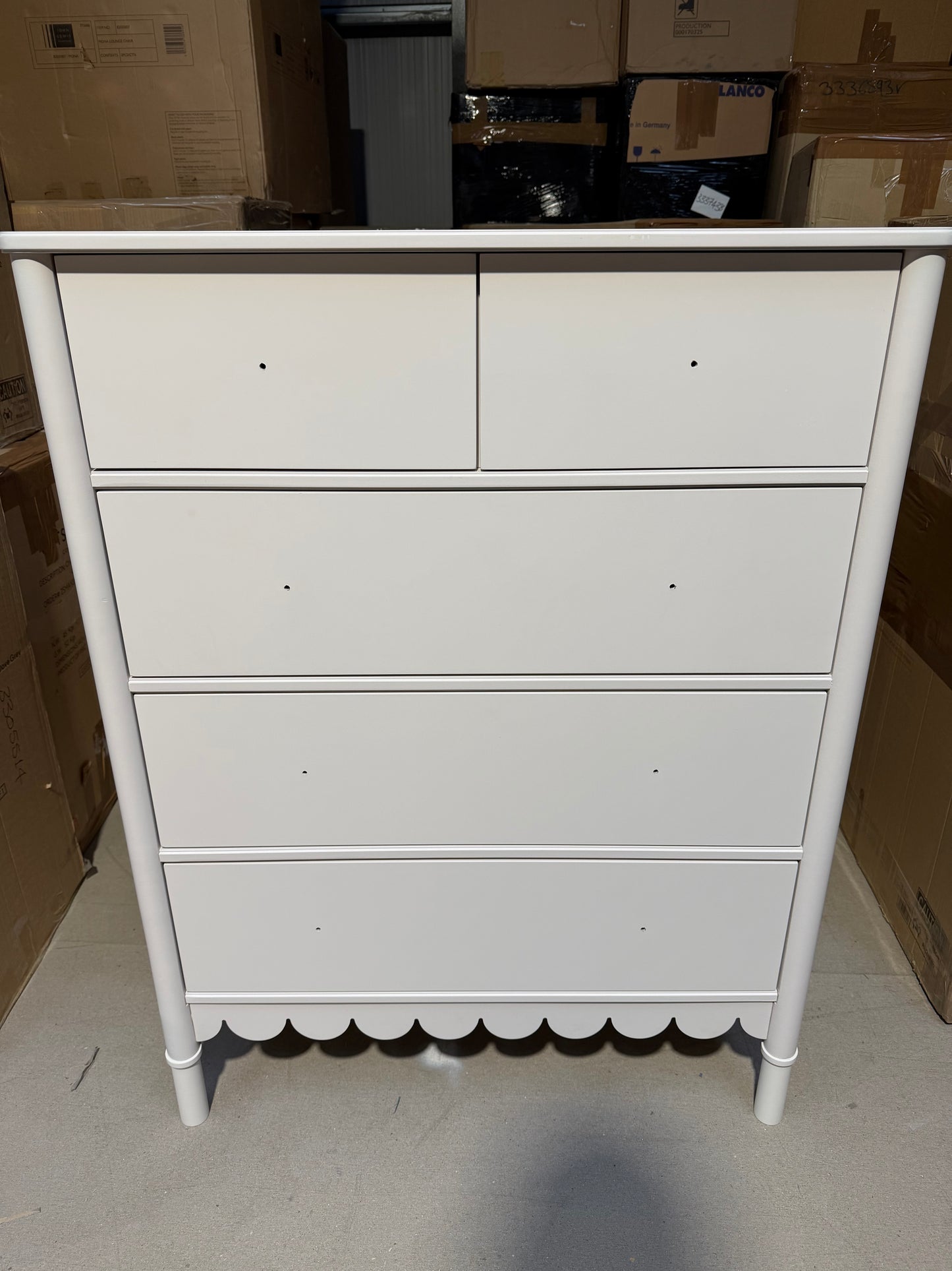 John Lewis Hem 5 Drawer Chest Greige