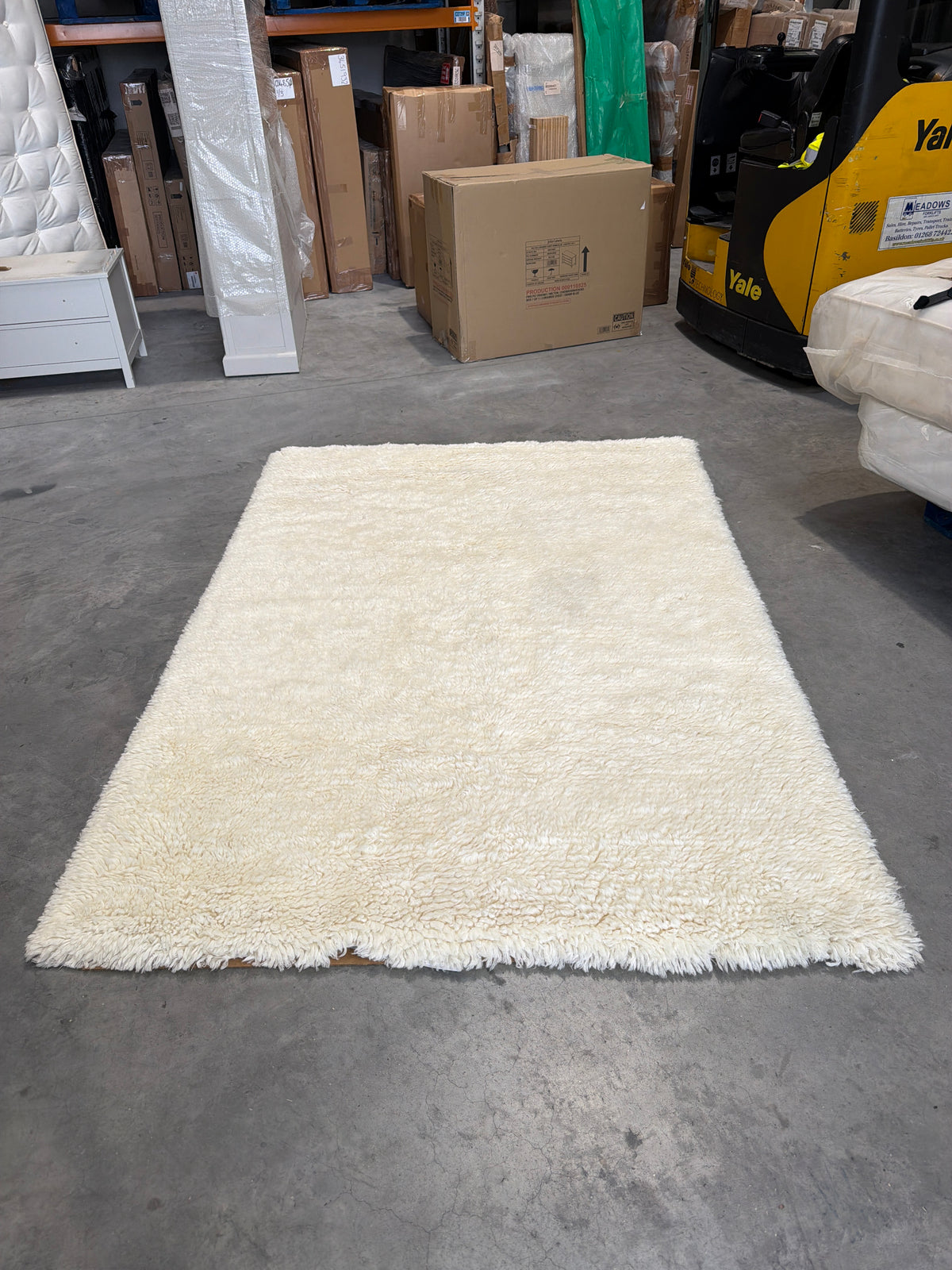 John Lewis Shaggy Pure Wool Rug, Natural, L240 x W170cm