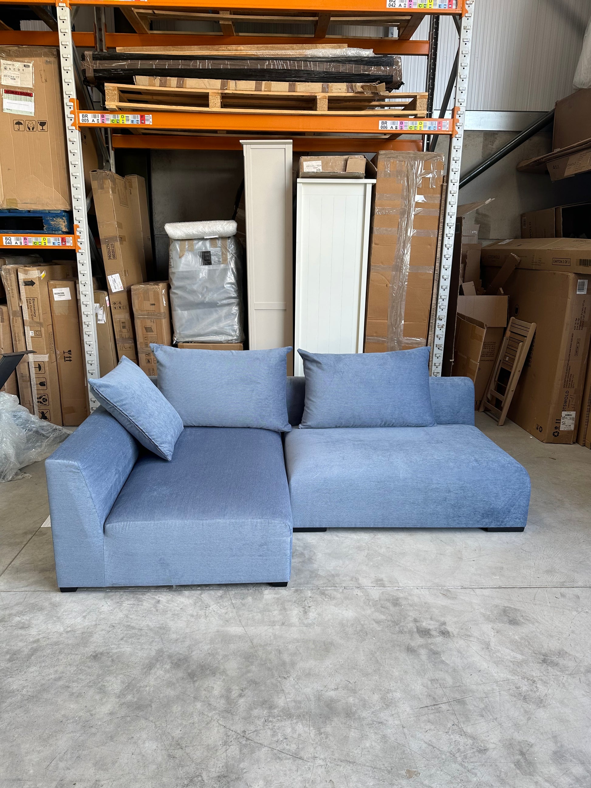 John Lewis Tokyo LHF Corner Group Blue Aqua Clean