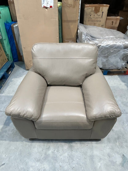 John Lewis Camden Leather Armchair, Dark Leg, Natural Putty