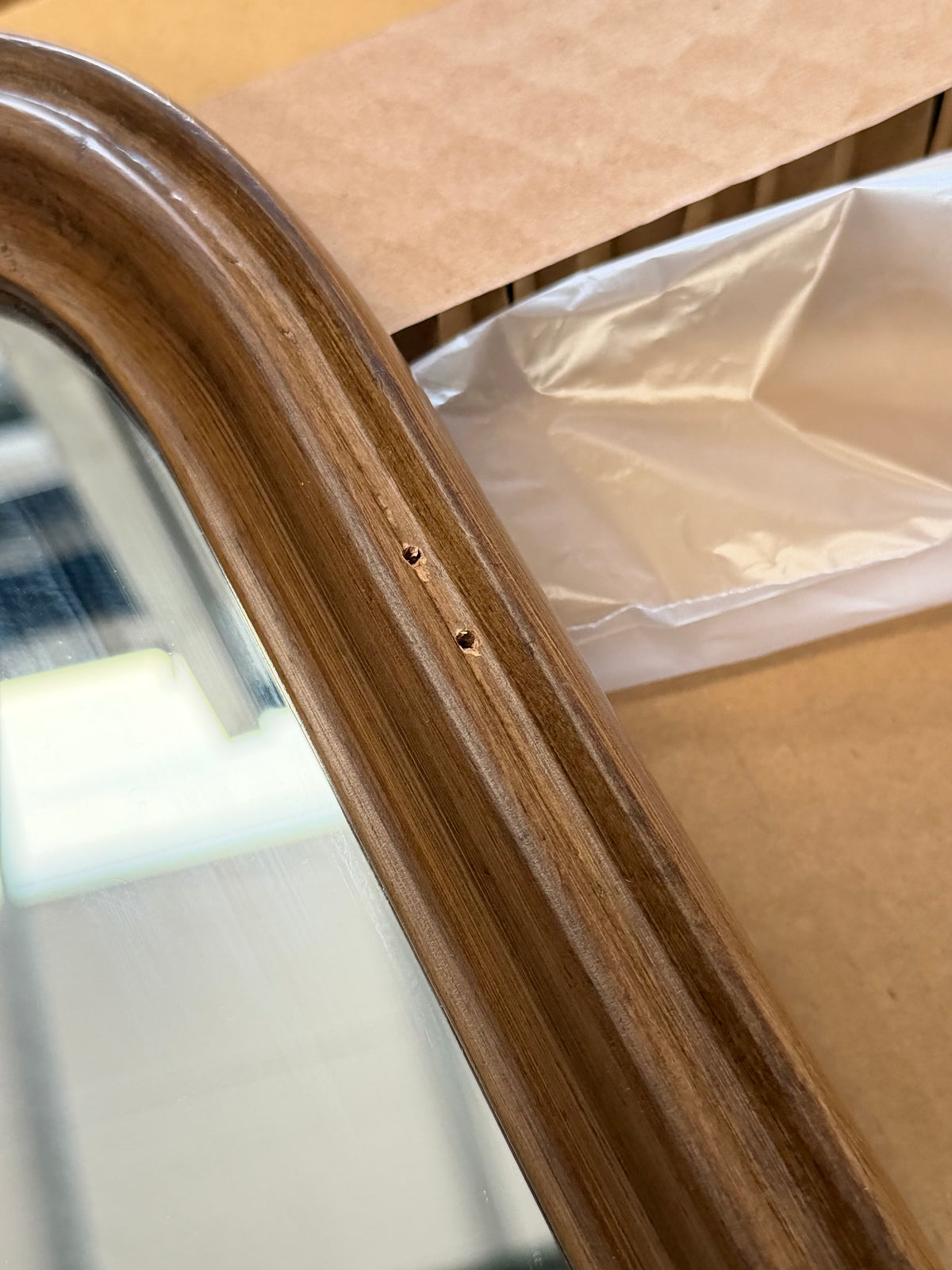 John Lewis Farmhouse Overmantel Wood Frame Wall Mirror, 80 x 60cm, Walnut