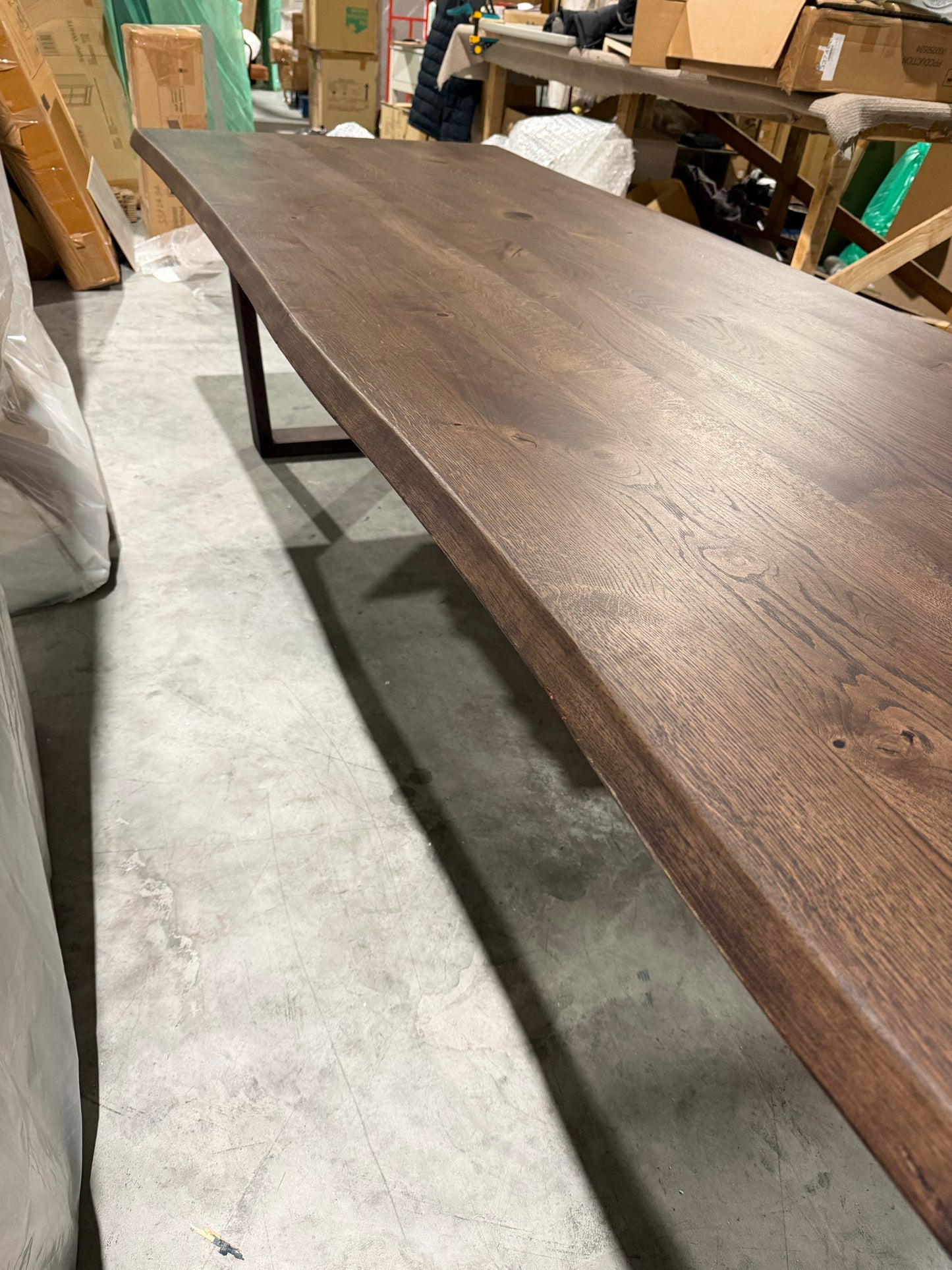 John Lewis Albury Dining Table Natural Edge Solid Oak Dark Oil 280 x 100