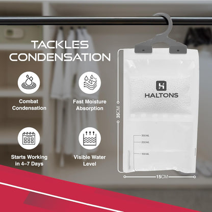 Wardrobe Dehumidifier 10 Pack Haltons Hanging Moisture Absorber Prevents Damp