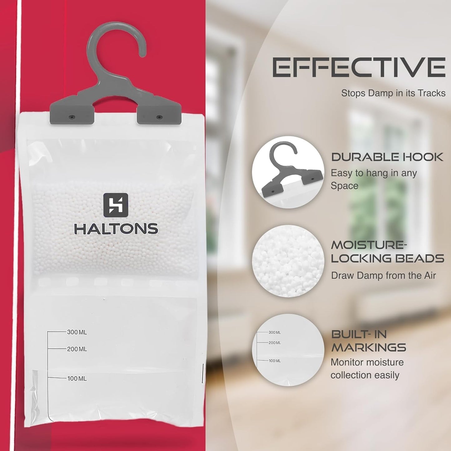 Wardrobe Dehumidifier 10 Pack Haltons Hanging Moisture Absorber Prevents Damp