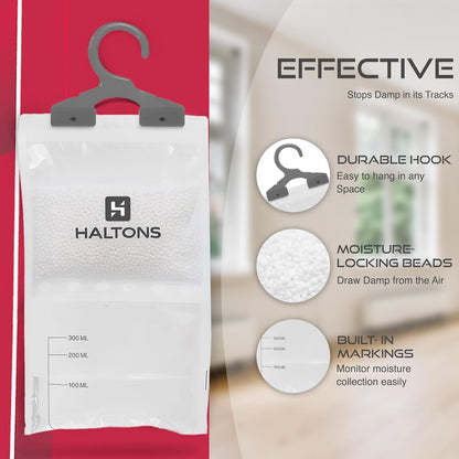 Wardrobe Dehumidifier 10 Pack Haltons Hanging Moisture Absorber Prevents Damp