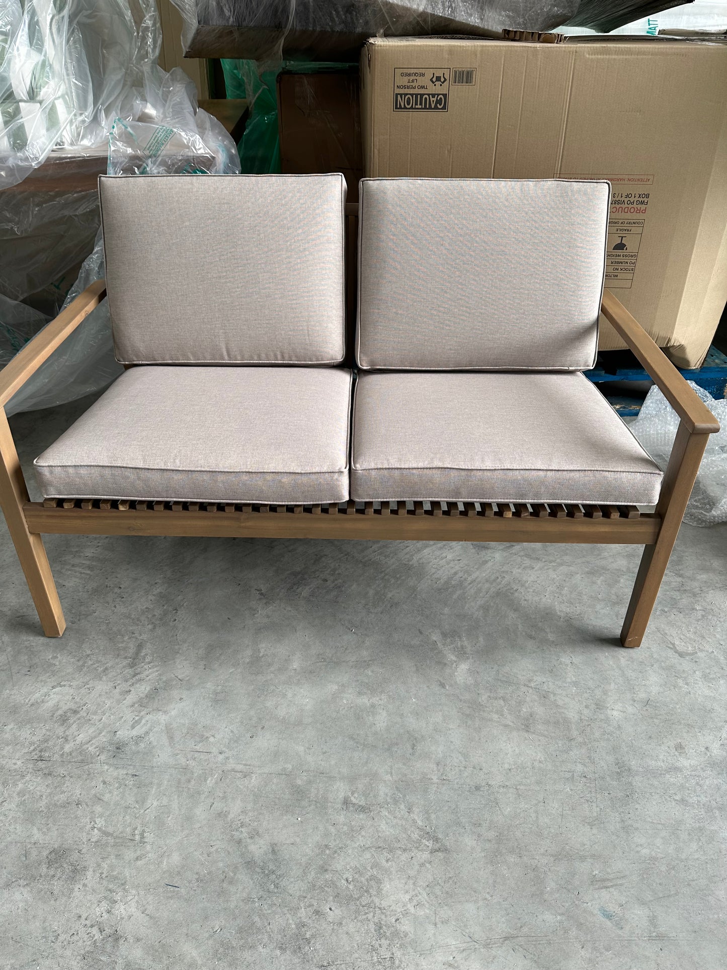 John Lewis Mona 2-Seater Garden Sofa, FSC-Certified (Acacia Wood), Natural