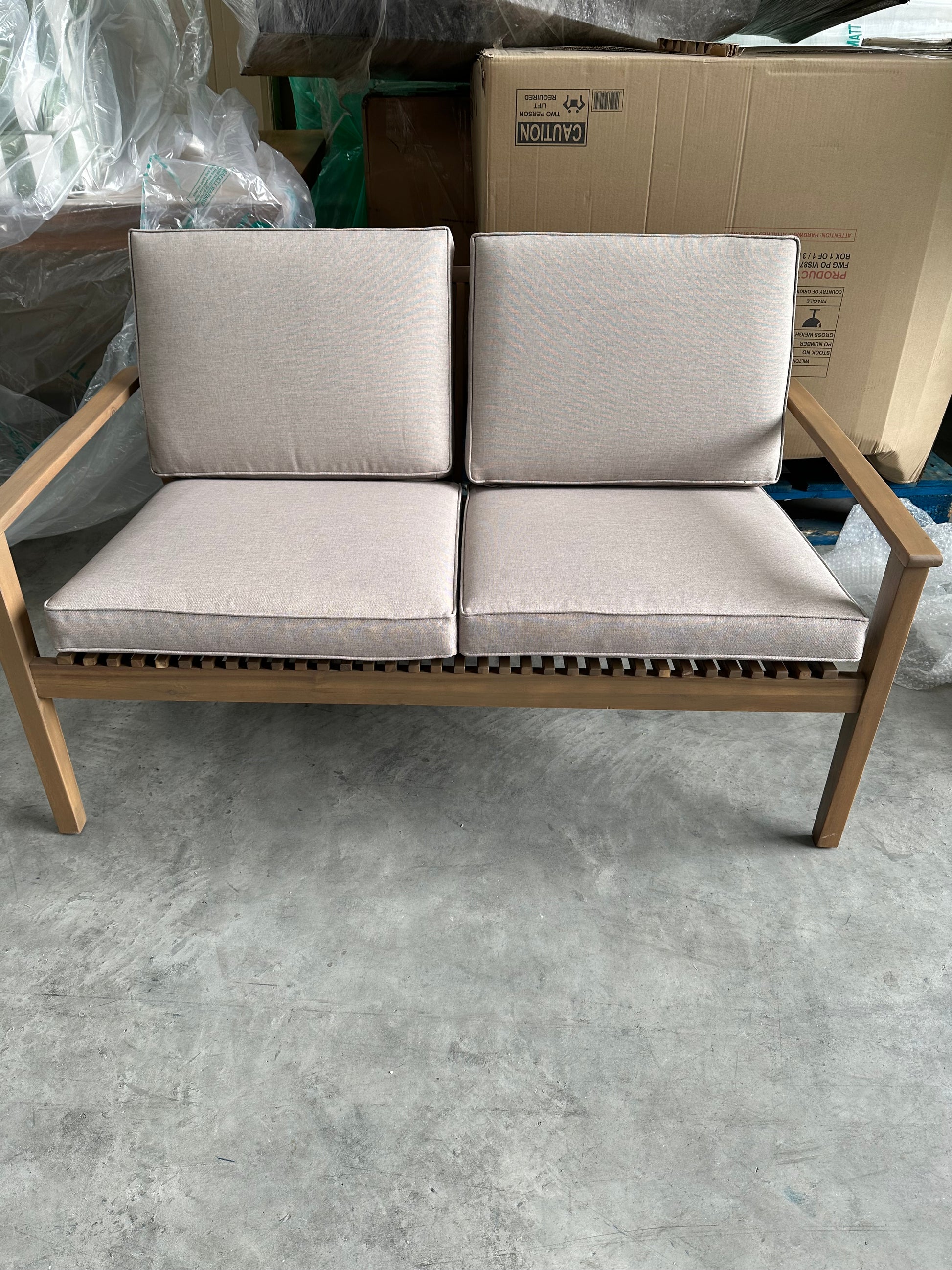John Lewis Mona 2-Seater Garden Sofa, FSC-Certified (Acacia Wood), Natural