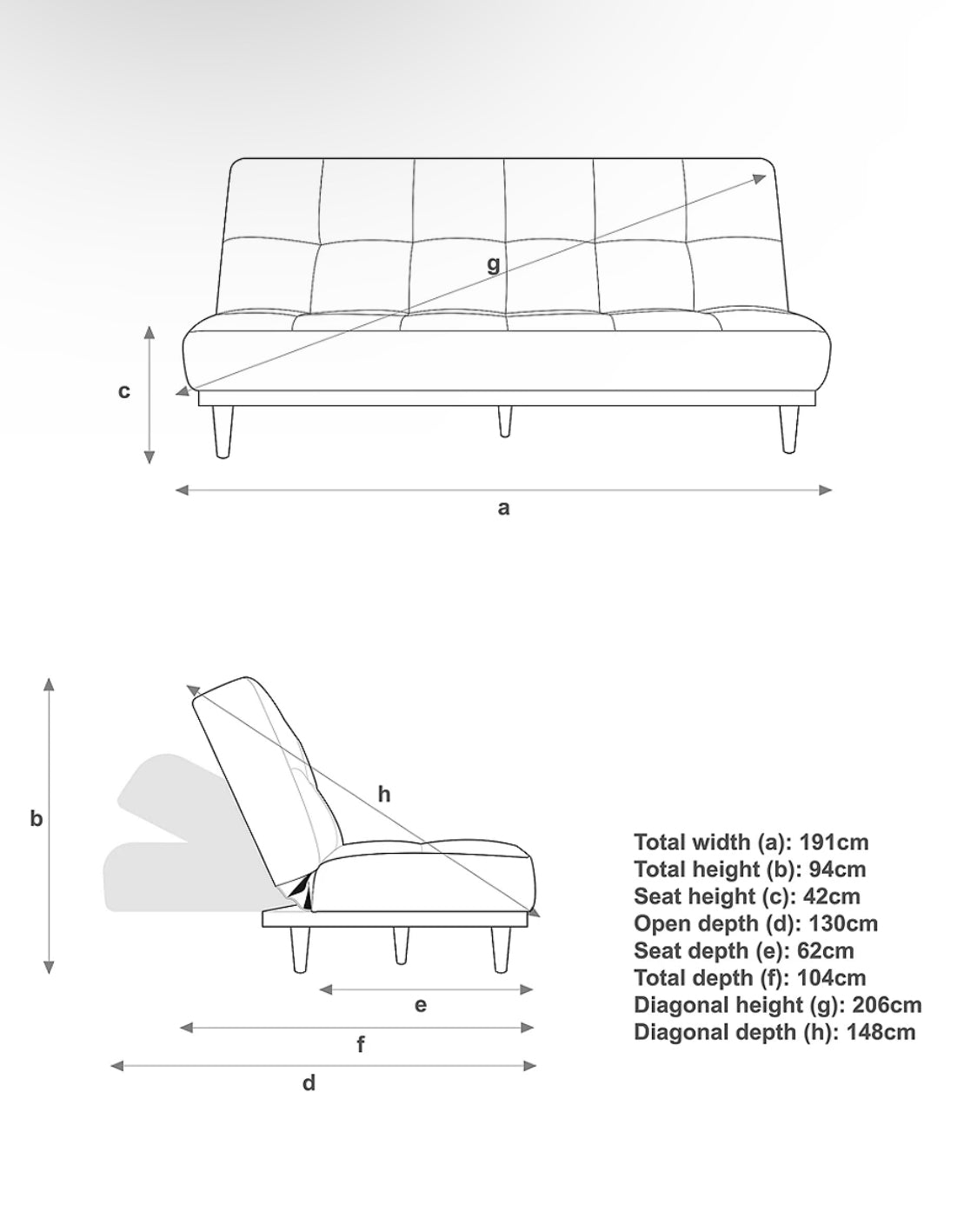 John Lewis Linear Medium 2 Seater Sofa Bed, Light Leg, Topaz Natural