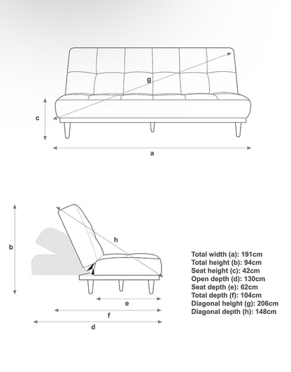 John Lewis Linear Medium 2 Seater Sofa Bed, Light Leg, Topaz Natural