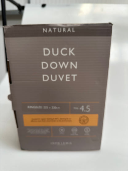 John Lewis Natural Duck Down 60/40 Duvet, 4.5 Tog, King Size, 225 x 220cm, White