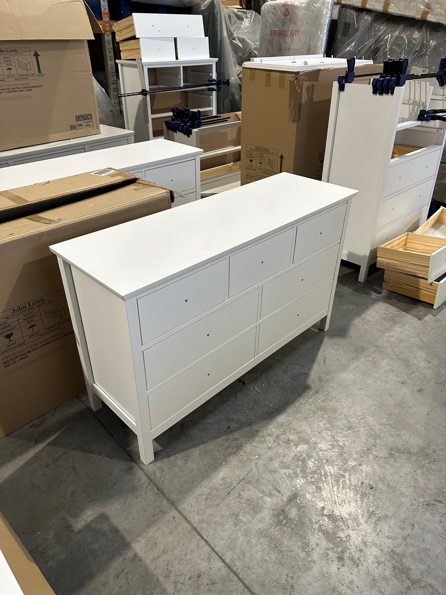 John Lewis Chest of Drawer White Wilton 7 Drawer Chest