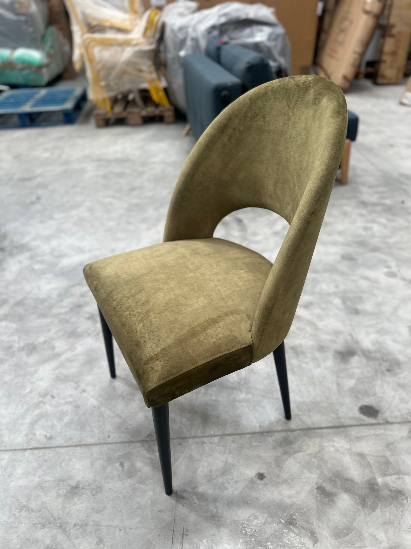 John Lewis Moritz II Olive Green Velvet Dining Chair