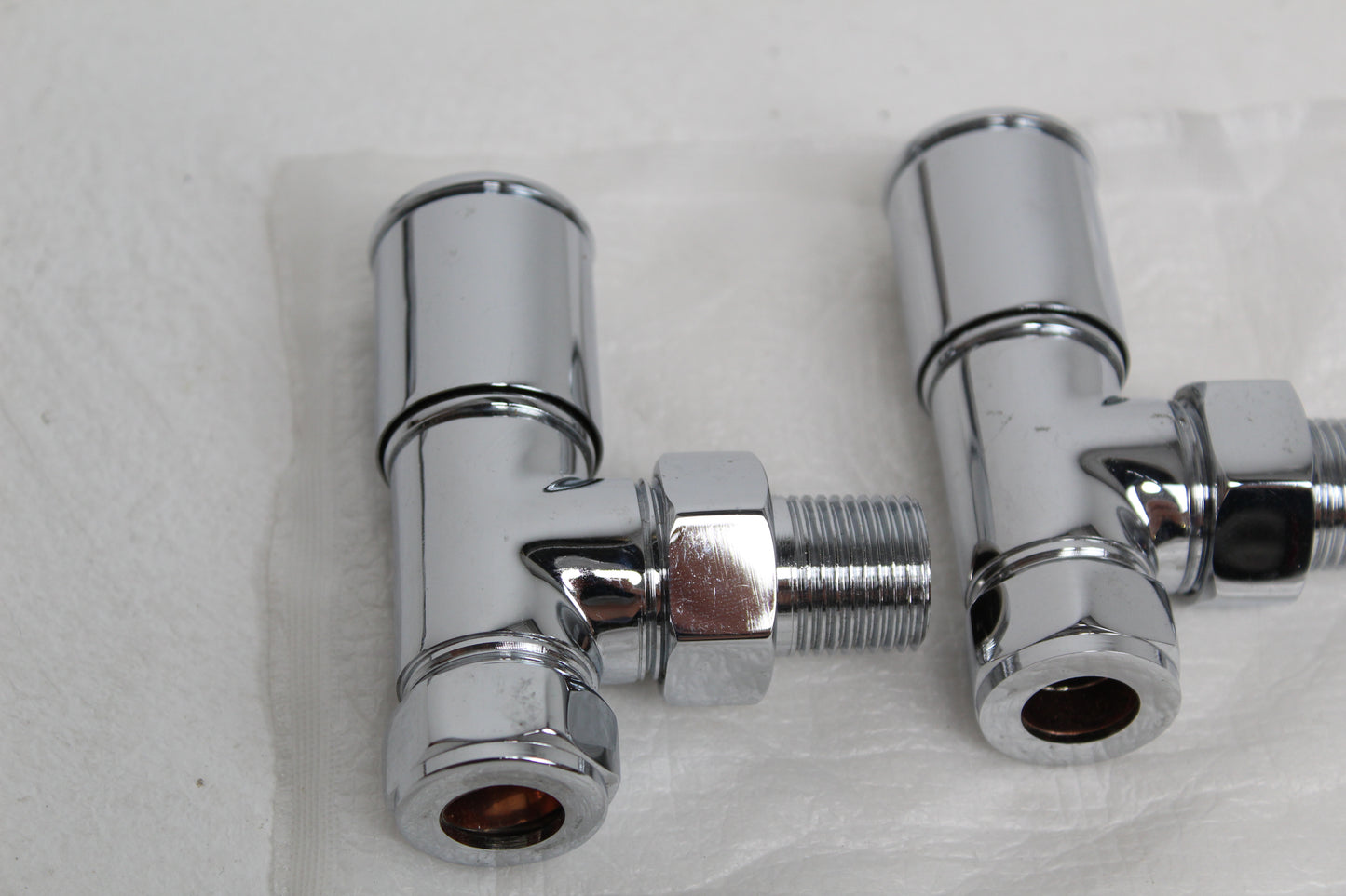 Geyser Chrome Designer Radiator Valves (Control & Lockshield Set) (2 styles, 2 colours)