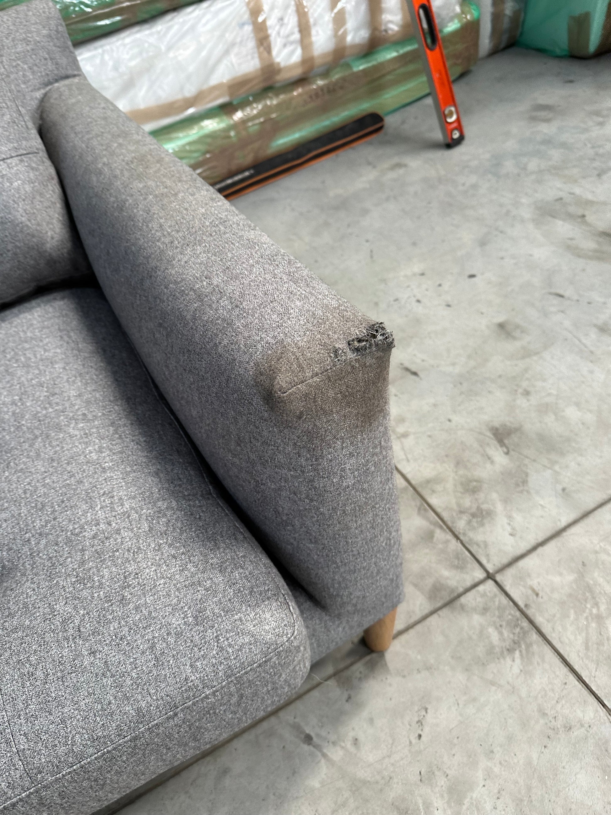 John Lewis Draper II Large 3 Seater Sofa Brushed Tweed Grey