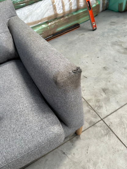 John Lewis Draper II Large 3 Seater Sofa Brushed Tweed Grey