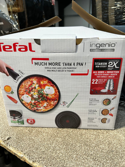 Tefal Ingenio Emotion Stainless Steel Pans, Lids & Utensils Set, 22 Piece