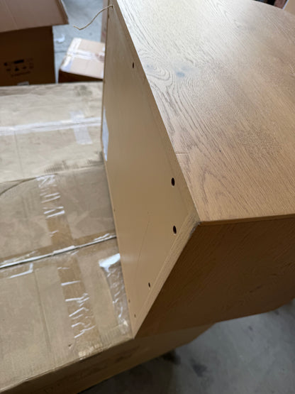West Elm Ellington 2 Drawer Bedside Table, Oak Veneer