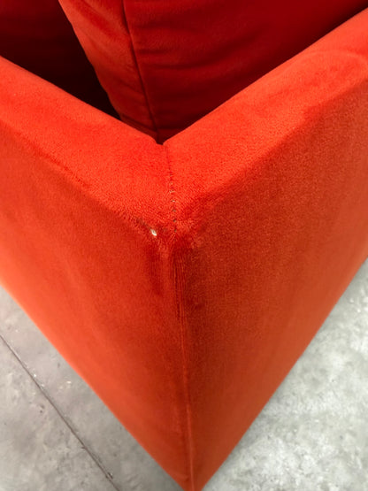 John Lewis Mellow LHF Corner Sofa  Plush Velvet Paprika Easy Clean