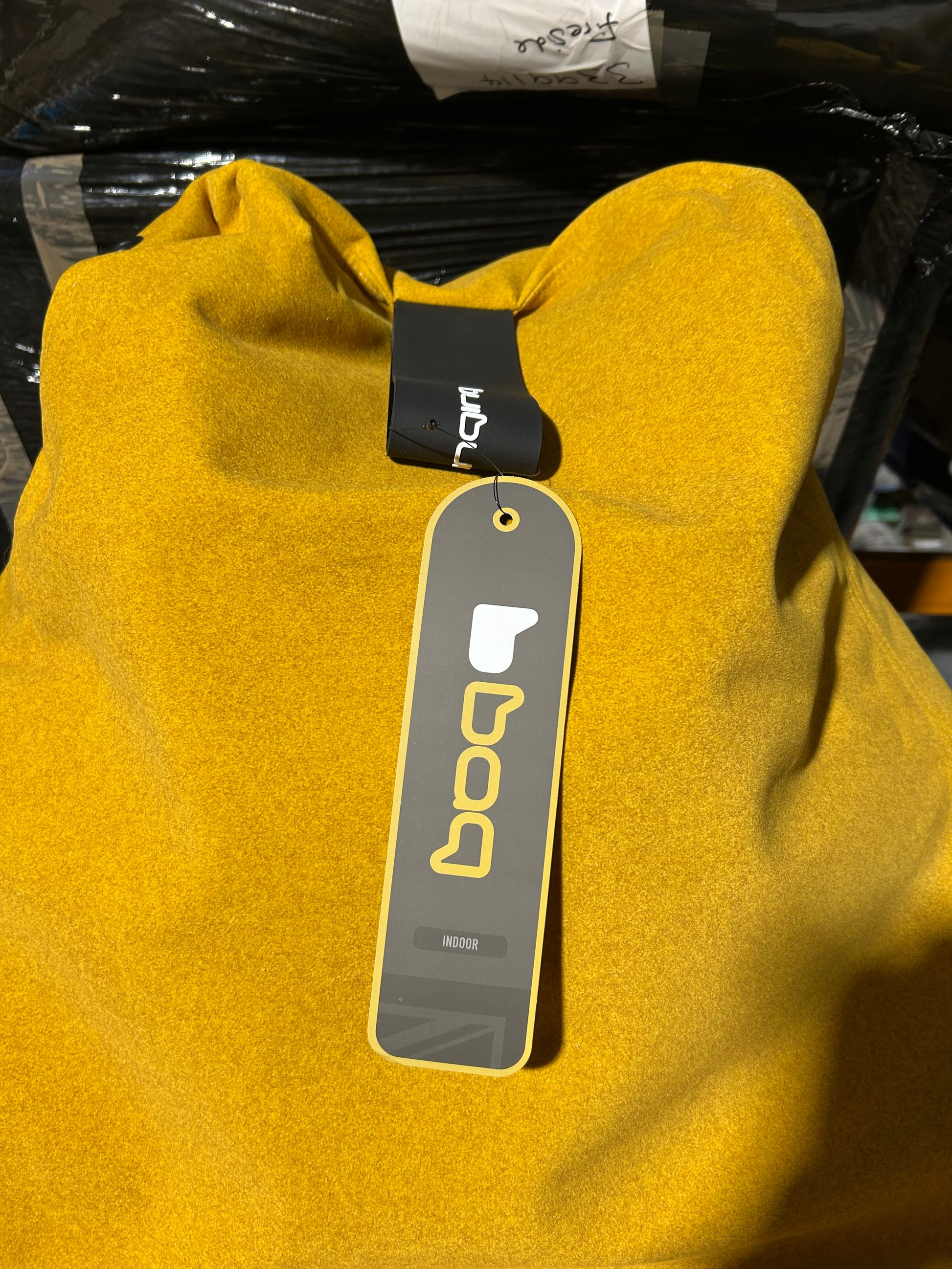 Extreme Lounging Mighty Brushed Suede Bean Bag, Mustard