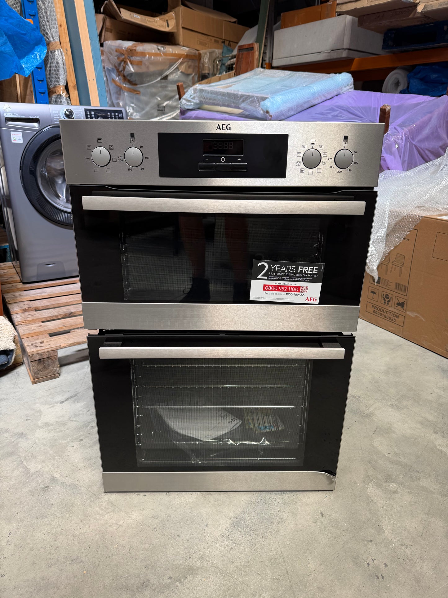 AEG DCB331010M Built In Electric Double Oven, Stainless Steel