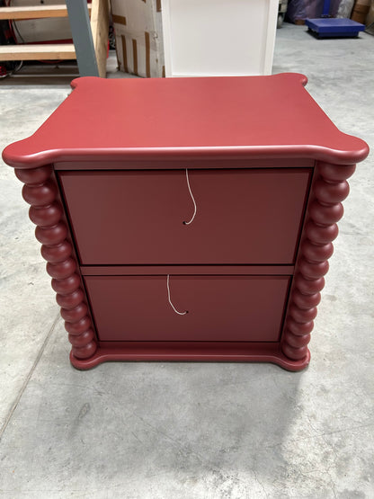 John Lewis Bobbin 2 Drawer Bedside Table Red