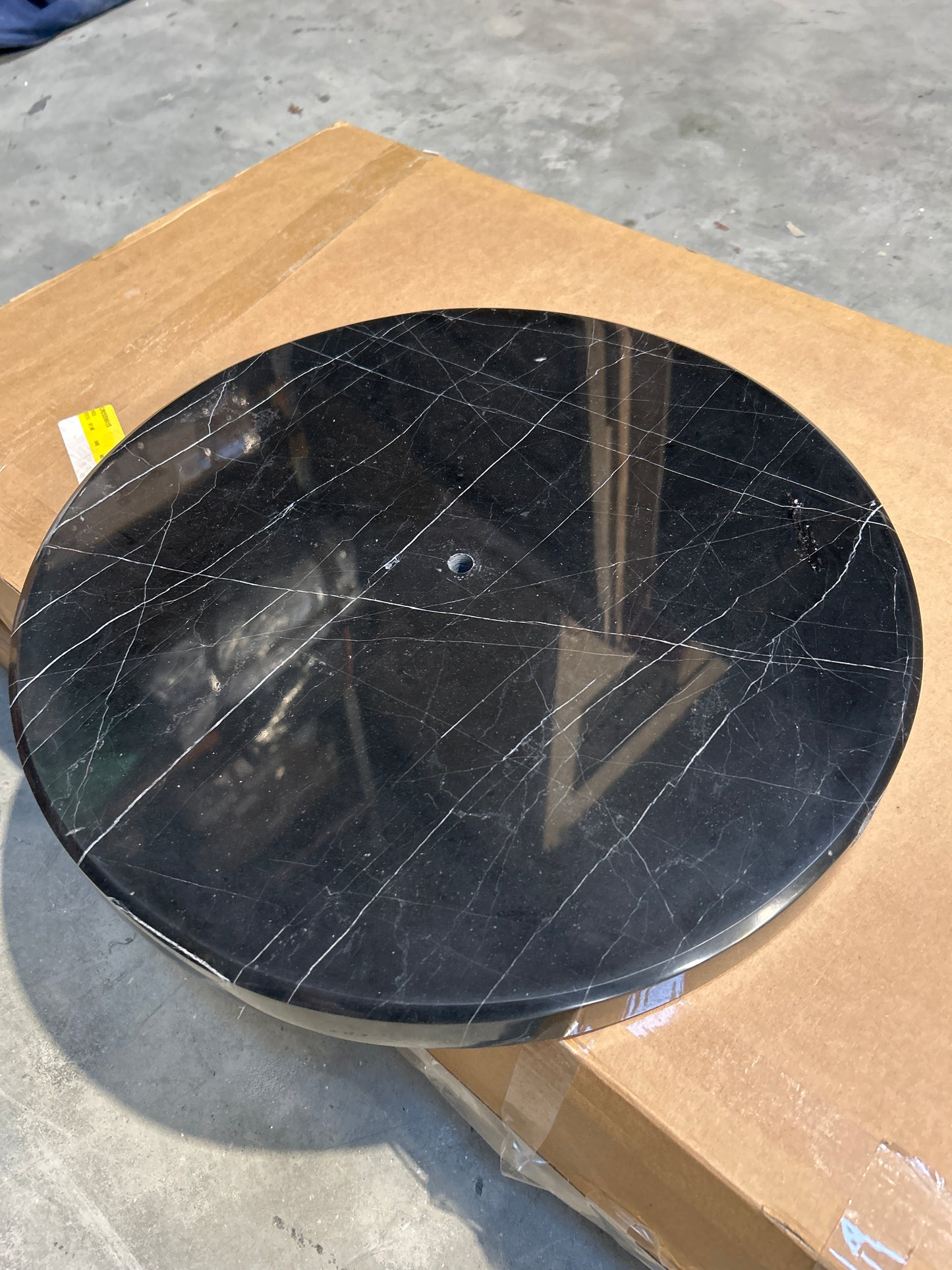 John Lewis Enzo 4 Seater Marble Dining Table, 100cm, Black