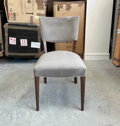 John Lewis Parisian Velvet Grey Dining Chair, FSC-Certified (Beech Wood)