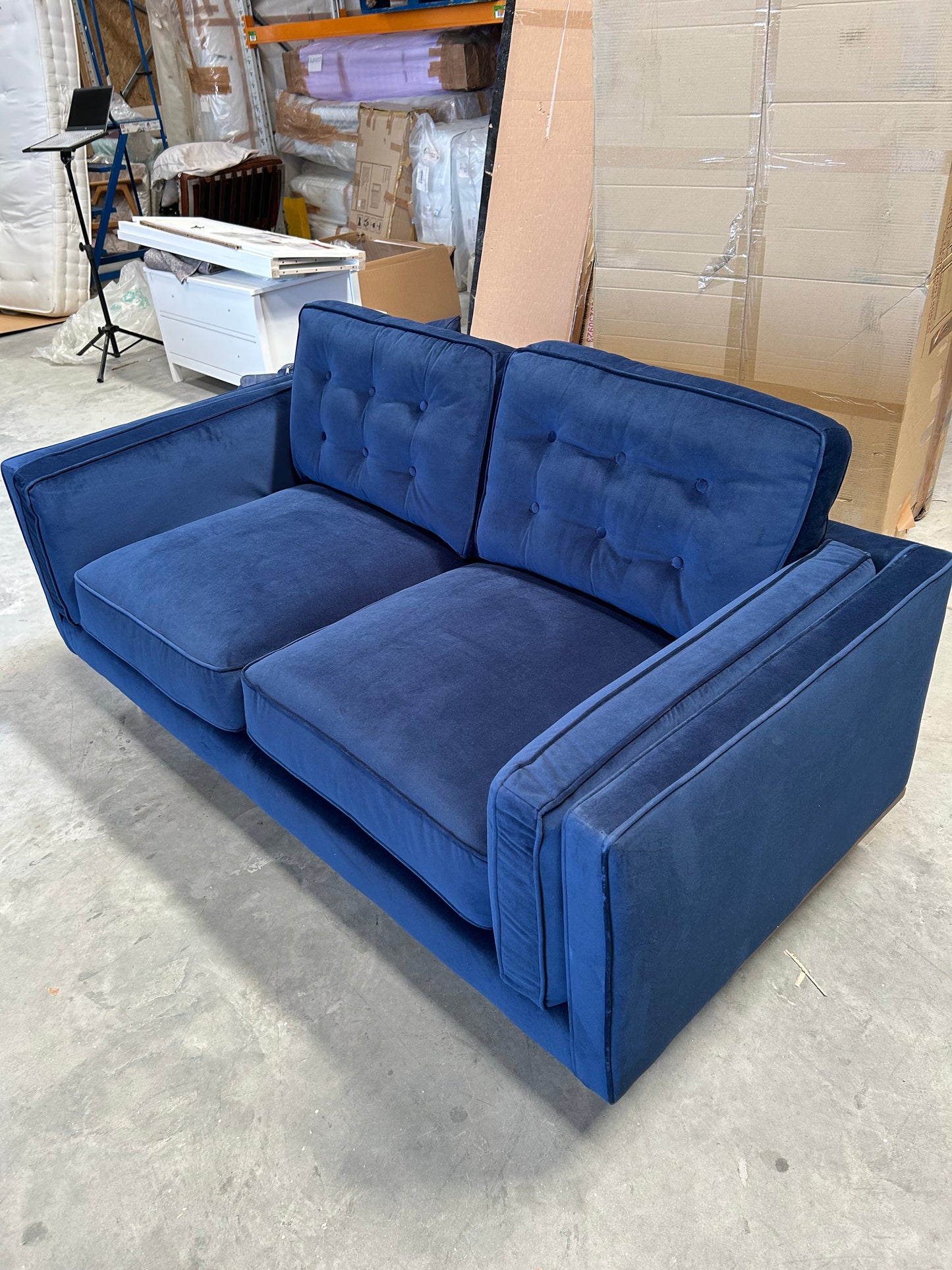 John Lewis Swoon Munich medium 2 Seater Sofa, Dark Leg, Ink Velvet