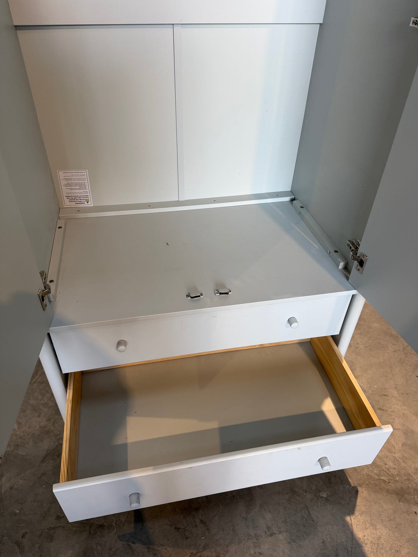 John Lewis  Spindle Double Wardrobe with 2 Drawers, Like New, Grey