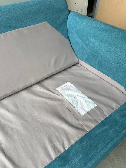 John Lewis Bailey II Double Sofabed Blue Linen Light Wood