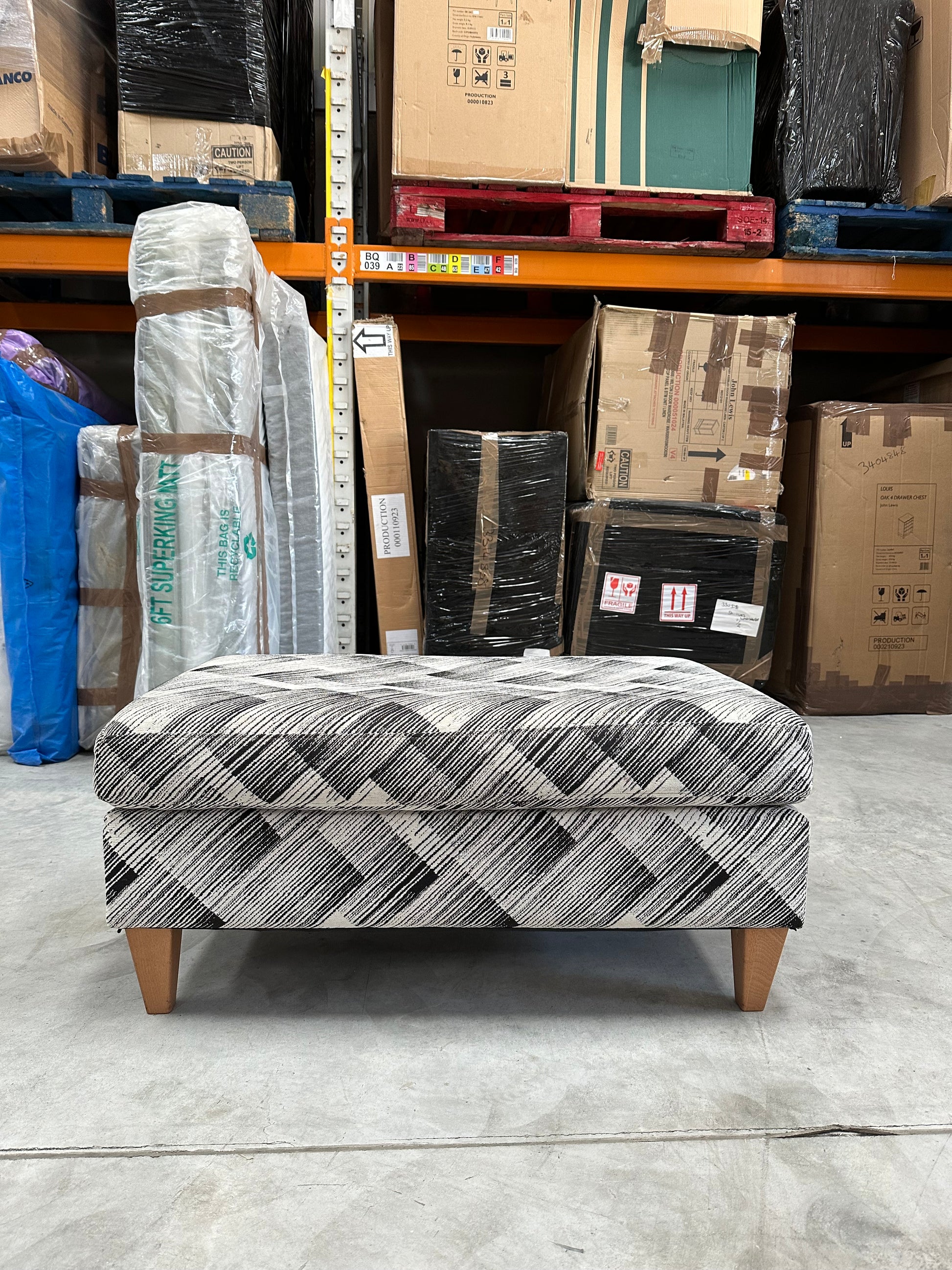 John Lewis Bailey II Footstool in a Bespoke Fabric Pattern