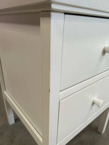 John Lewis Wilton 2 Drawer Bedside Cabinet White