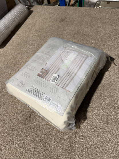 John Lewis Textured Weave Pair Blackout Lined Pencil Pleat Curtains, Cream, W228 x Drop 182cm