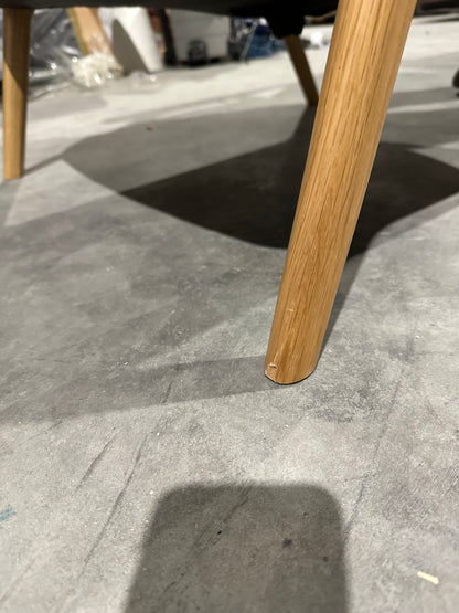 John Lewis Hendricks High Back Leather Accent Chair, Light Leg, Vintage Shadow