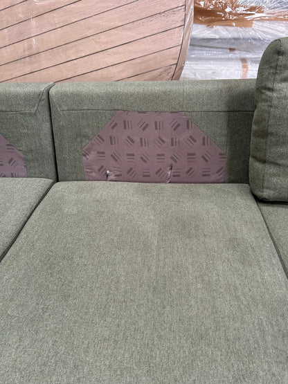 John Lewis Sansa Splayed Arm Sofa Bed with Storage Brushed Tweed Green