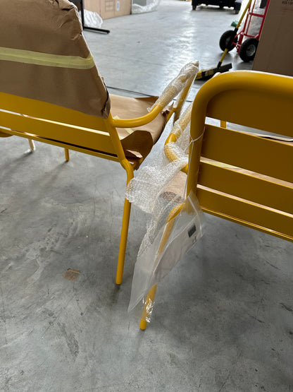 John Lewis Metal Garden Lounge Chair, Melon Yellow x 3 set of 3  Chairs