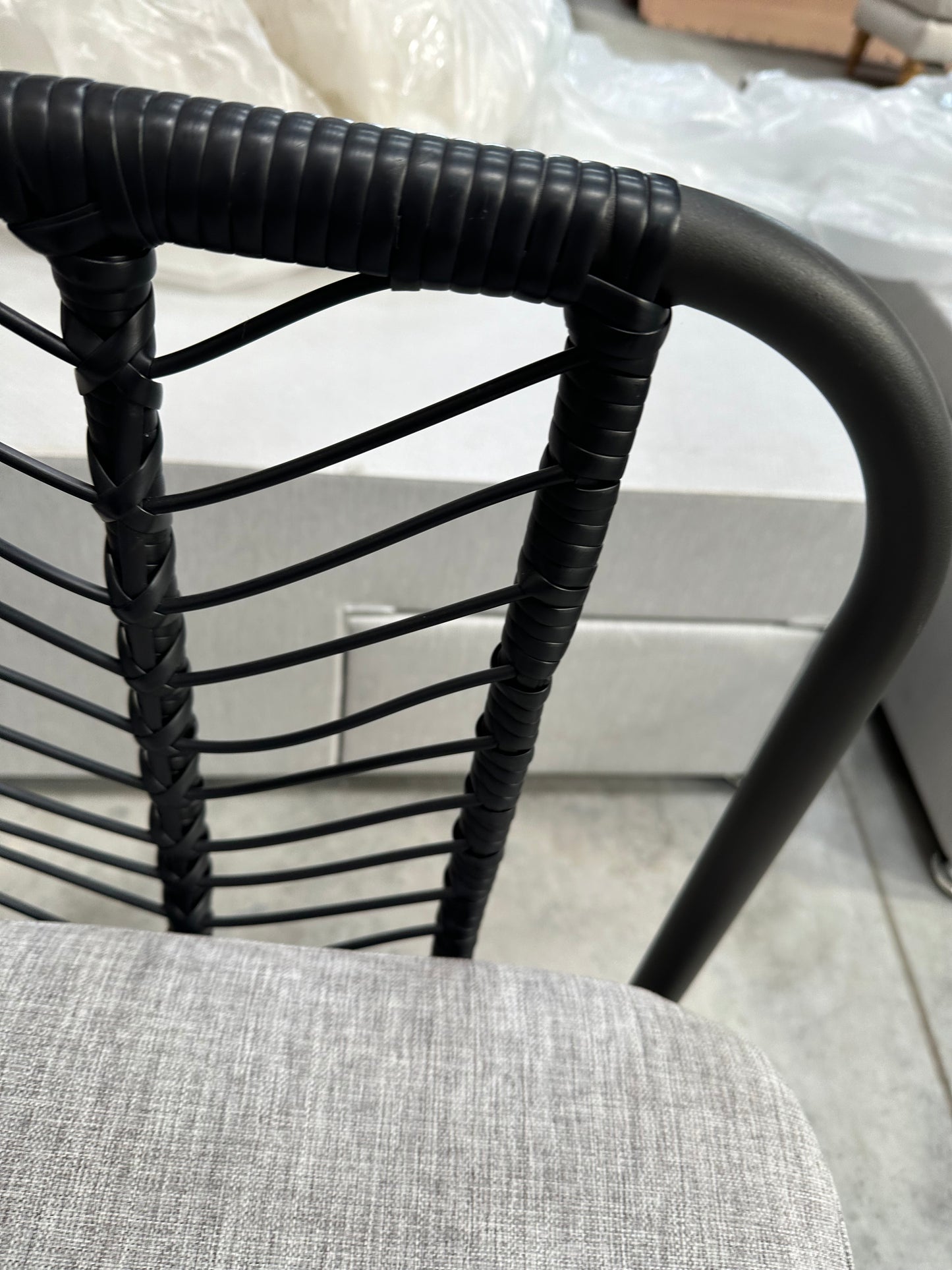John Lewis Chevron Garden Lounging Chair, Black/Grey