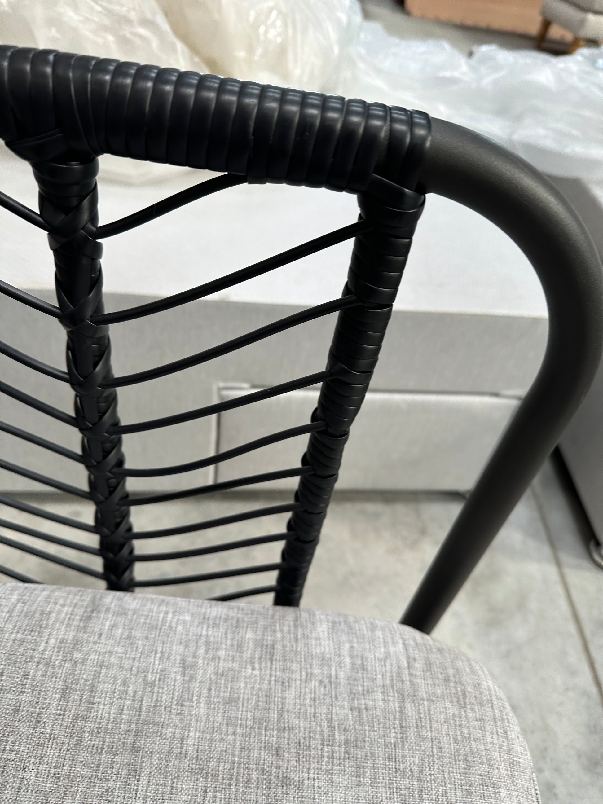 John Lewis Chevron Garden Lounging Chair, Black/Grey