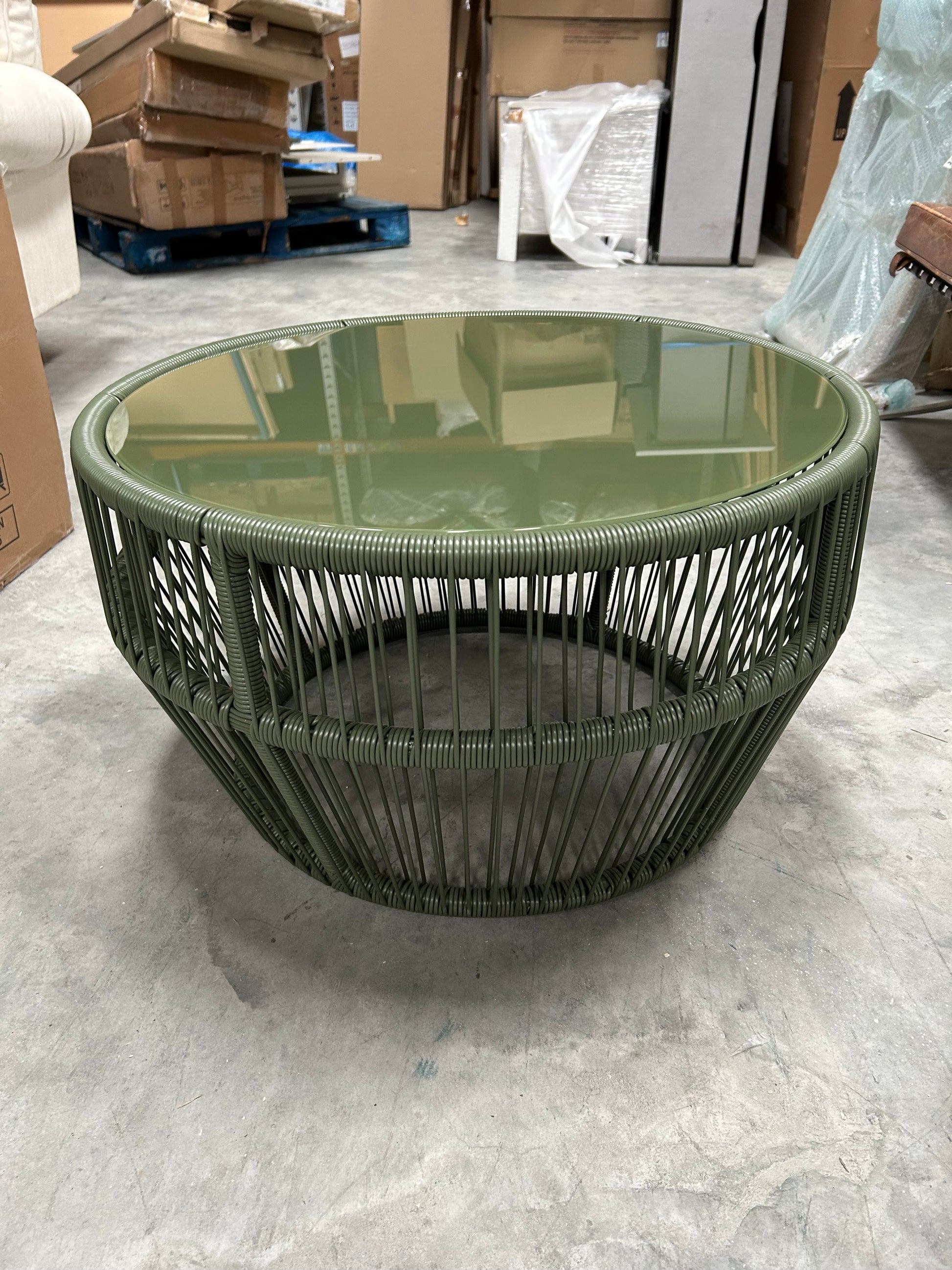 John Lewis Salsa Round Garden Coffee Table, 70cm, Avocado Green