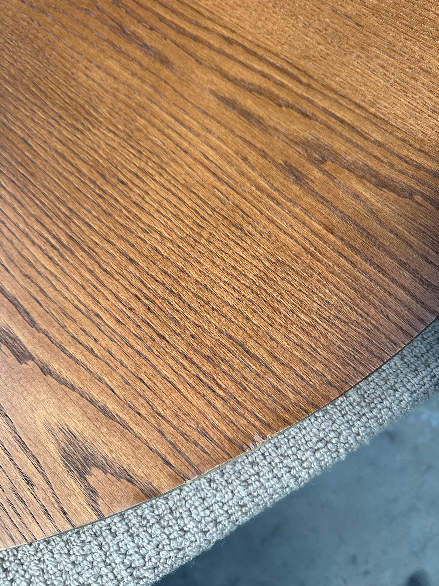 John Lewis Trestle 4 Seater Round Dining Table, Dark Oak