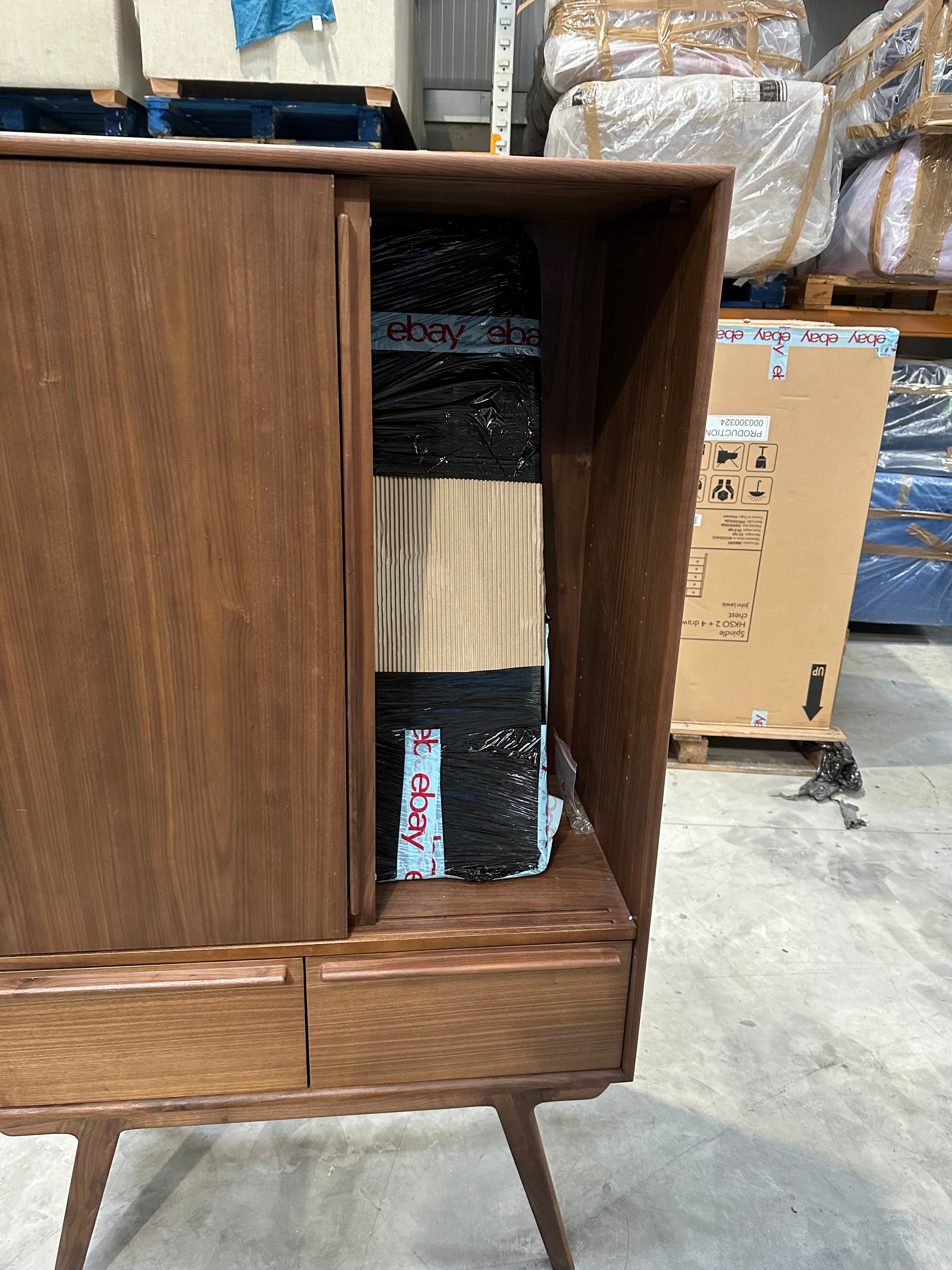 John Lewis Cara 2 Door,2 Drawer Highboard, American Black Walnut