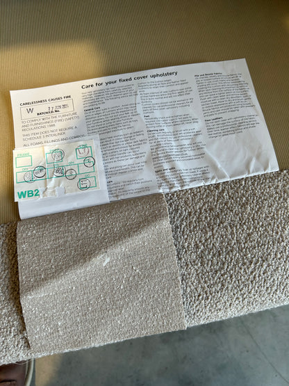 ercol for John Lewis Hexton Large 3 Seater Sofa Vintage Ash Leg Boucle Natural