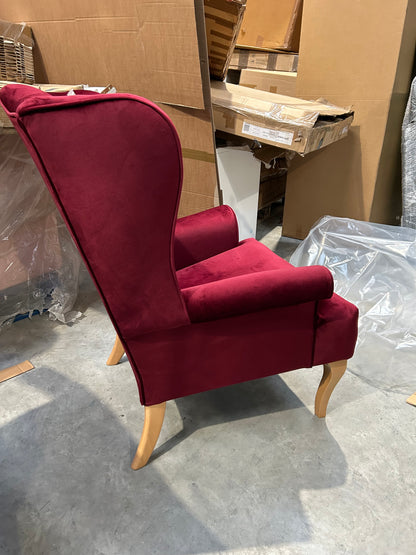 John Lewis Shaftesbury Armchair Velvet Deep Red