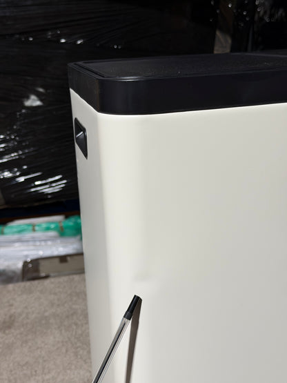John Lewis 2 Section Recycling Bin, with Handles, 60L, Stone