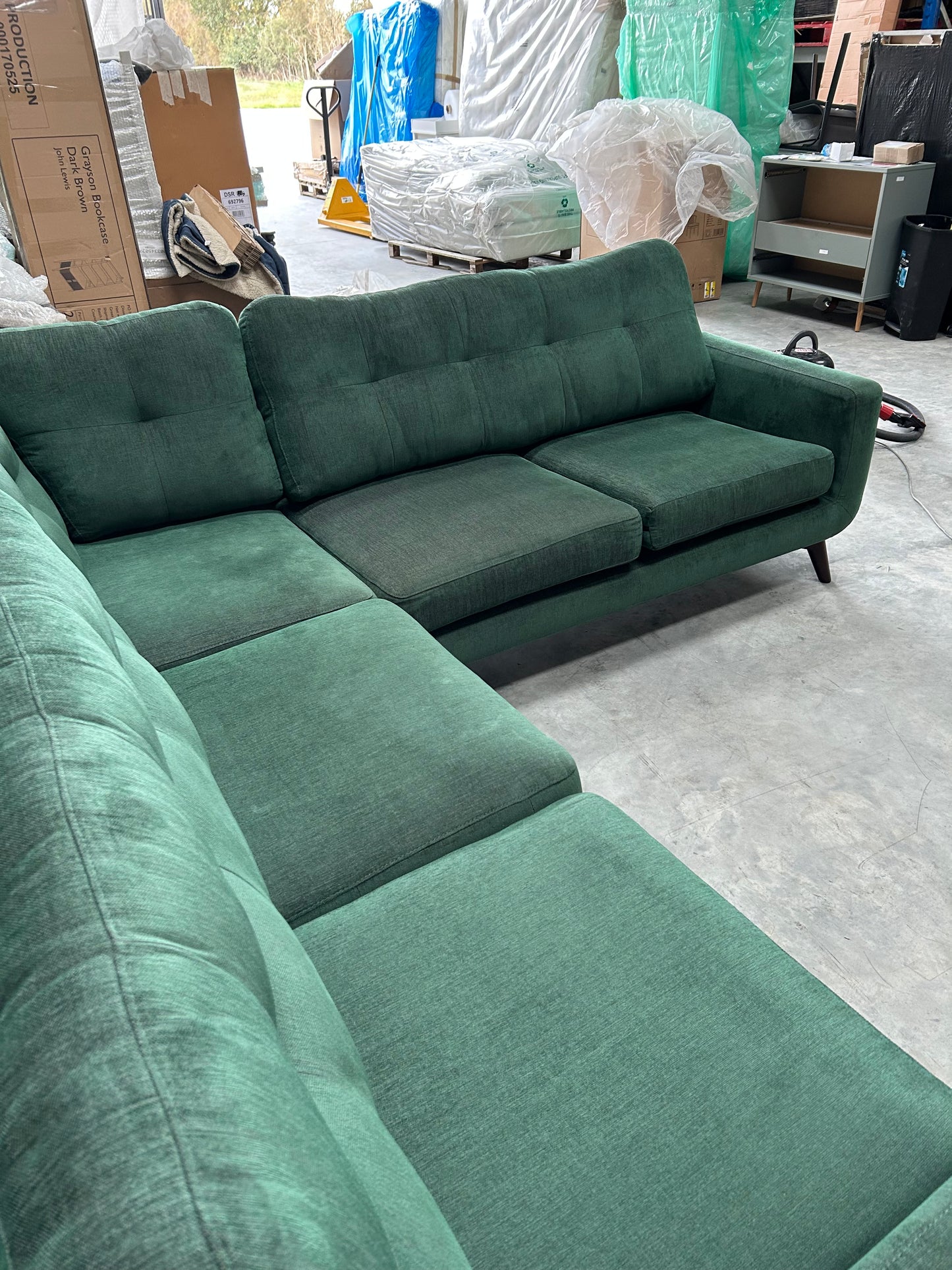 John Lewis Corner Sofa Camden 5+ Seater in Alpine Green